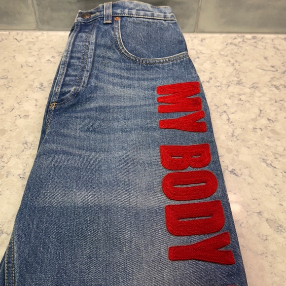 Gucci Denim Jeans “My Body My Choice” size 26 My Body My Choice - Picture 2 of 9